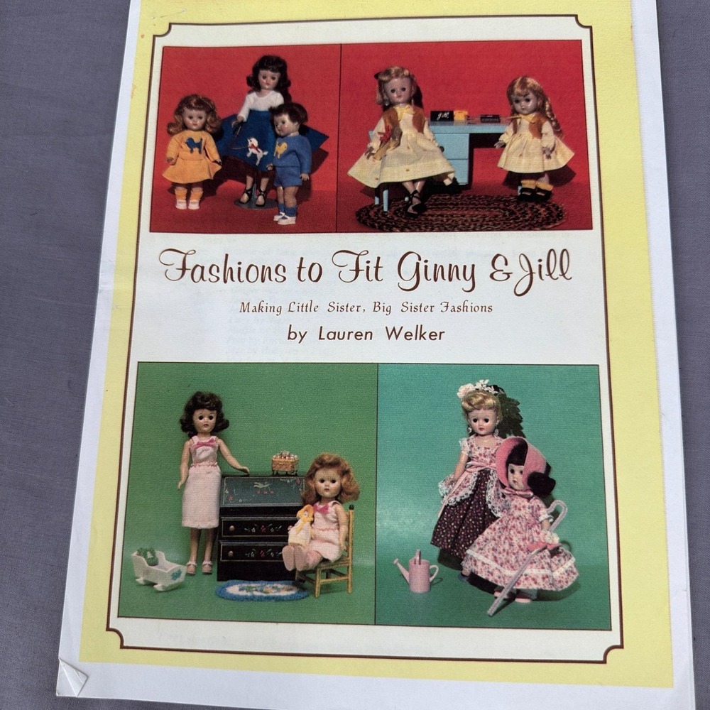 Fashions to Fit Ginny & Jill 8" 10.5" Doll Clothes Sewing Pattern Lauren Welker